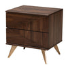 Baxton Studio Graceland Mid-Century Modern Transitional Walnut Brown Finished Wood 2-Drawer Nightstand WHI-LV45ST4524WI-CLB-NS