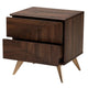 Baxton Studio Graceland Mid-Century Modern Transitional Walnut Brown Finished Wood 2-Drawer Nightstand WHI-LV45ST4524WI-CLB-NS