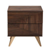 Baxton Studio Graceland Mid-Century Modern Transitional Walnut Brown Finished Wood 2-Drawer Nightstand WHI-LV45ST4524WI-CLB-NS