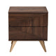 Baxton Studio Graceland Mid-Century Modern Transitional Walnut Brown Finished Wood 2-Drawer Nightstand WHI-LV45ST4524WI-CLB-NS