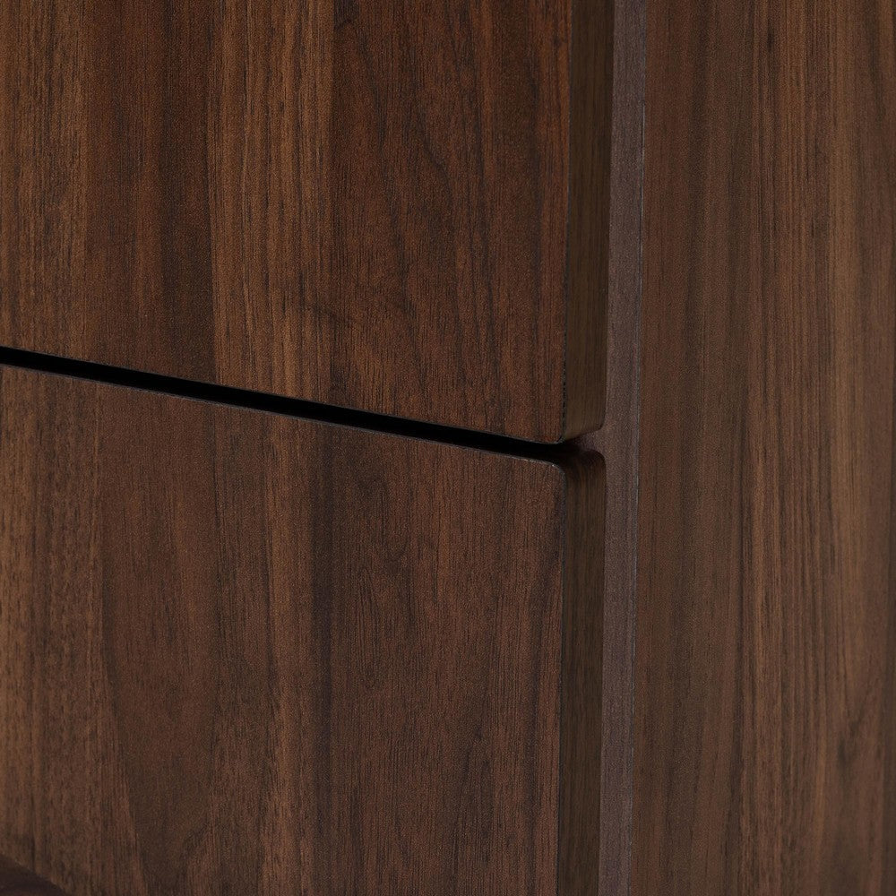 Baxton Studio Graceland Mid-Century Modern Transitional Walnut Brown Finished Wood 2-Drawer Nightstand WHI-LV45ST4524WI-CLB-NS