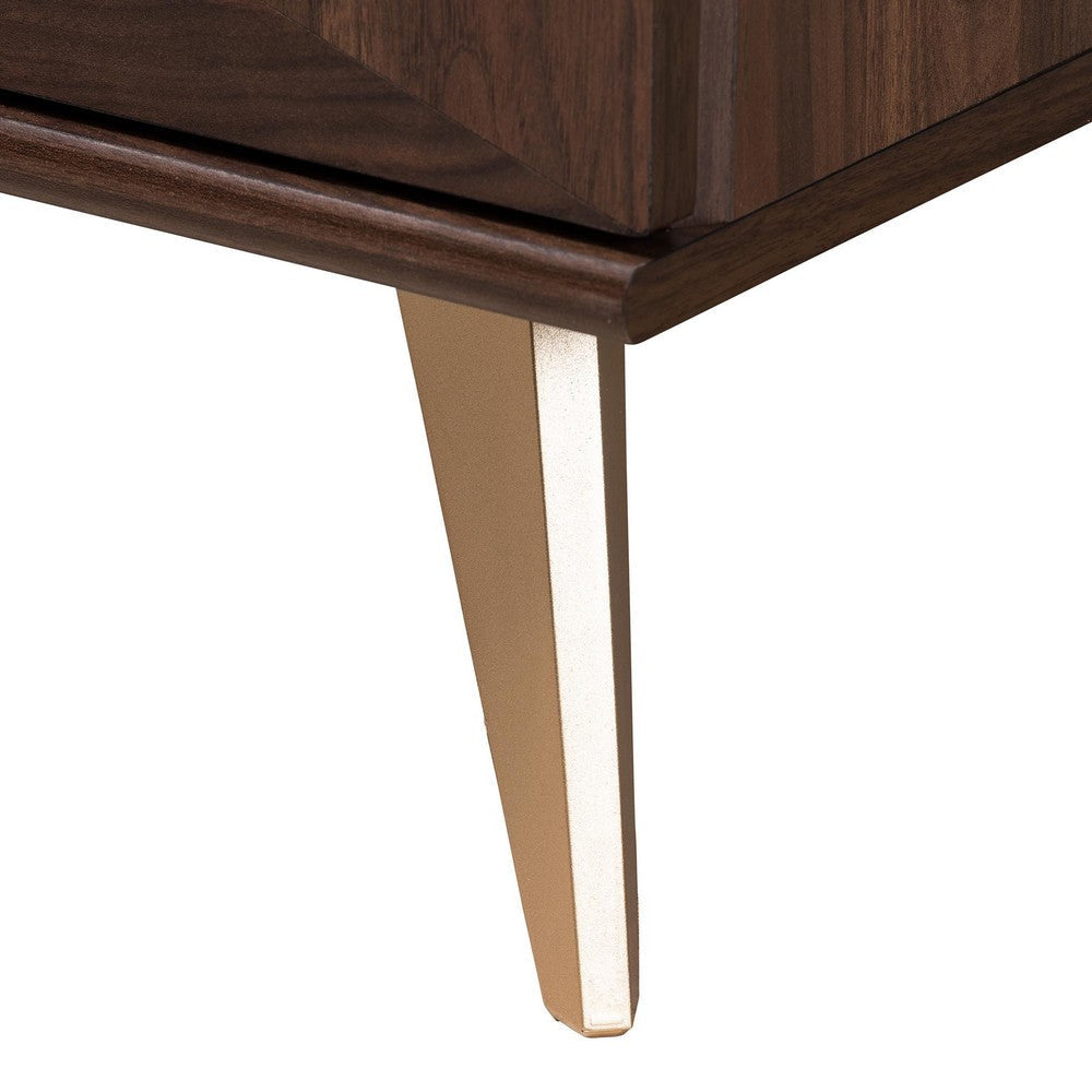 Baxton Studio Graceland Mid-Century Modern Transitional Walnut Brown Finished Wood 2-Drawer Nightstand WHI-LV45ST4524WI-CLB-NS