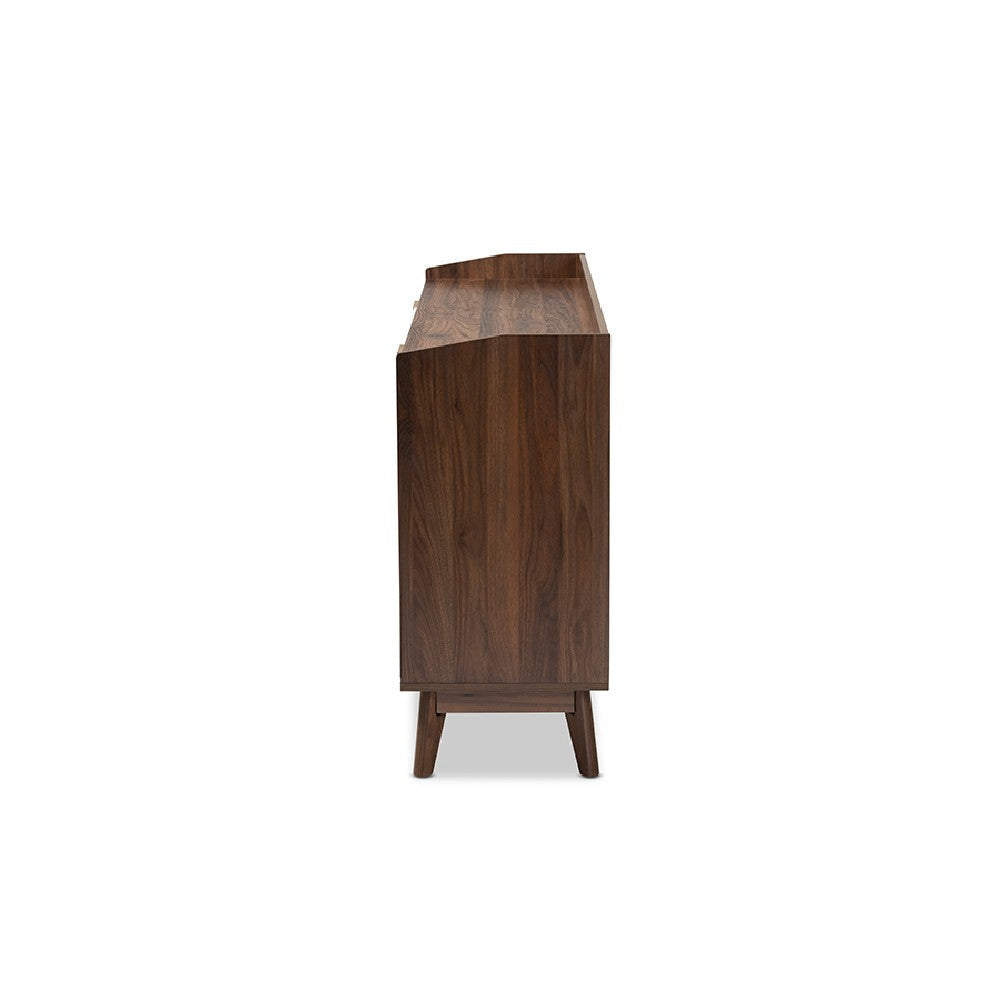 Baxton Studio Lena Mid-Century Modern Walnut Brown Finished 6-Drawer Wood Dresser WHI-LV4COD4231WI-Columbia-6DW-Dresser