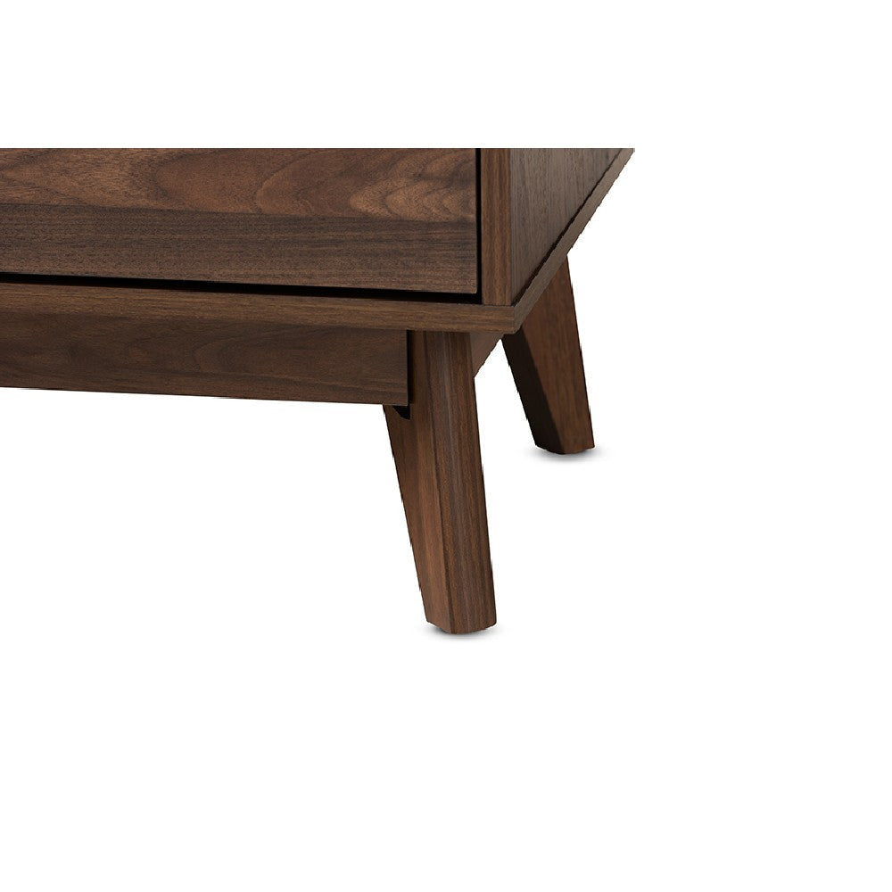 Baxton Studio Lena Mid-Century Modern Walnut Brown Finished 6-Drawer Wood Dresser WHI-LV4COD4231WI-Columbia-6DW-Dresser