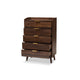 Baxton Studio Lena Mid-Century Modern Walnut Brown Finished 5-Drawer Wood Chest WHI-LV4COD4232WI-Columbia-5DW-Chest