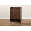 Baxton Studio Lena Mid-Century Modern Walnut Brown Finished 5-Shelf Wood Entryway Shoe Cabinet