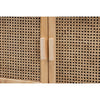 Baxton Studio Maclean Mid-Century Modern Rattan and Natural Brown Finished Wood 2-Door Sideboard Buffet