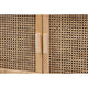 Baxton Studio Maclean Mid-Century Modern Rattan and Natural Brown Finished Wood 2-Door Sideboard Buffet