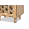 Baxton Studio Maclean Mid-Century Modern Rattan and Natural Brown Finished Wood 1-Door End Table WHI-LYA20-104-Natural-Wooden-ET