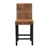 bali & pari Laymi Modern Bohemian Dark Brown Mahogany Wood and Seagrass Counter Stool WHI-Laymi-Mahogany-CS