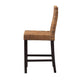 bali & pari Laymi Modern Bohemian Dark Brown Mahogany Wood and Seagrass Counter Stool WHI-Laymi-Mahogany-CS
