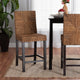 bali & pari Laymi Modern Bohemian Dark Brown Mahogany Wood and Seagrass Counter Stool WHI-Laymi-Mahogany-CS