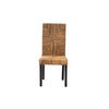 bali & pari Laymi Modern Bohemian Dark Brown Mahogany Wood and Seagrass Dining Chair WHI-Laymi-Mahogany-DC