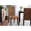 bali & pari Laymi Modern Bohemian Dark Brown Mahogany Wood and Seagrass Dining Chair WHI-Laymi-Mahogany-DC