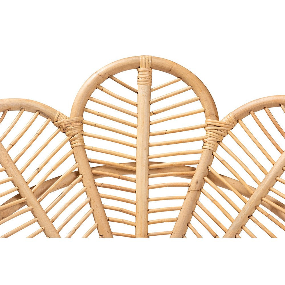 bali & pari Garan Modern Bohemian Natural Brown Rattan and Black Metal Accent Chair WHI-Leaf-Rattan-CC