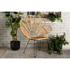 bali & pari Garan Modern Bohemian Natural Brown Rattan and Black Metal Accent Chair