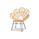 bali & pari Garan Modern Bohemian Natural Brown Rattan and Black Metal Accent Chair WHI-Leaf-Rattan-CC