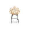 bali & pari Garan Modern Bohemian Natural Brown Rattan and Black Metal Counter Stool WHI-Leaf-Rattan-CS