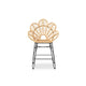 bali & pari Garan Modern Bohemian Natural Brown Rattan and Black Metal Counter Stool WHI-Leaf-Rattan-CS