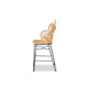 bali & pari Garan Modern Bohemian Natural Brown Rattan and Black Metal Counter Stool WHI-Leaf-Rattan-CS