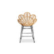 bali & pari Garan Modern Bohemian Natural Brown Rattan and Black Metal Counter Stool WHI-Leaf-Rattan-CS