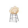 bali & pari Garan Modern Bohemian Natural Brown Rattan and Black Metal Counter Stool WHI-Leaf-Rattan-CS