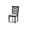 Baxton Studio Leda Modern and Contemporary Grey Fabric Upholstered and Dark Brown Finished Wood 5-Piece Dining Set