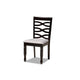 Baxton Studio Leda Modern and Contemporary Grey Fabric Upholstered and Dark Brown Finished Wood 5-Piece Dining Set