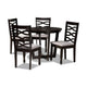 Baxton Studio Leda Modern and Contemporary Grey Fabric Upholstered and Dark Brown Finished Wood 5-Piece Dining Set