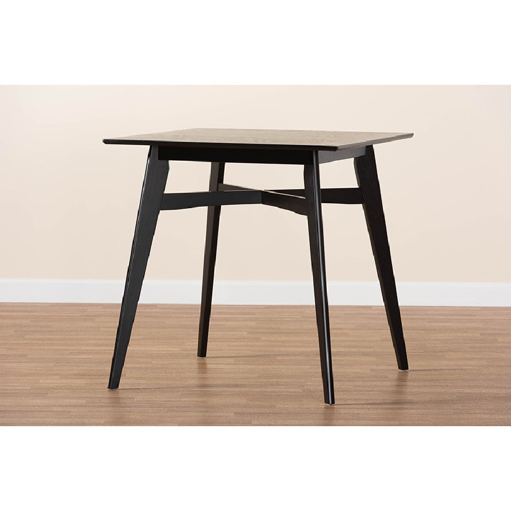 Baxton Studio Leena Mid-Century Modern Black Finished Wood Counter Height Pub Table WHI-Leena-Black-PT