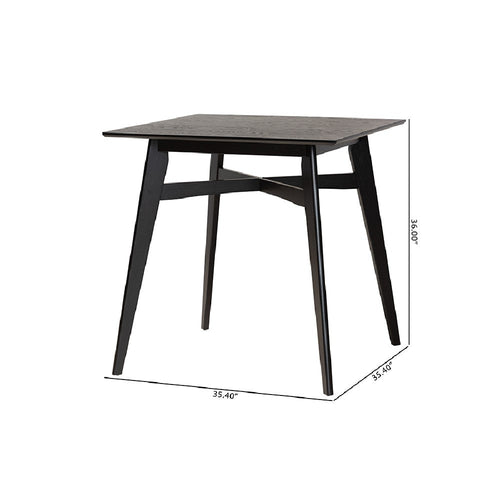 Baxton Studio Leena Mid-Century Modern Black Finished Wood Counter Height Pub Table