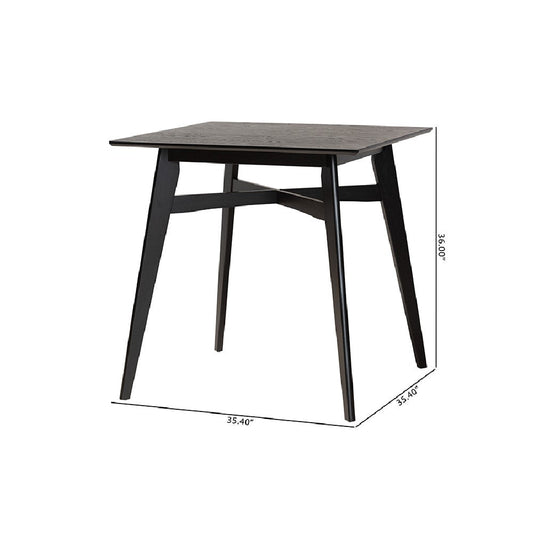 Baxton Studio Leena Mid-Century Modern Black Finished Wood Counter Height Pub Table