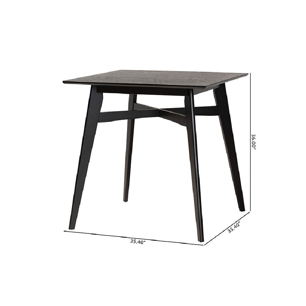 Baxton Studio Leena Mid-Century Modern Black Finished Wood Counter Height Pub Table
