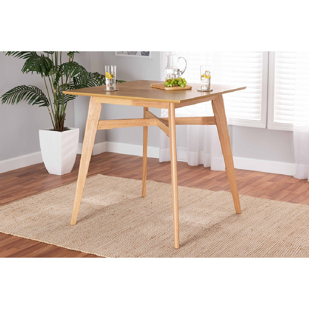 Baxton Studio Leena Mid-Century Modern Natural Oak Finished Wood Counter Height Pub Table WHI-Leena-Natural-Oak-PT