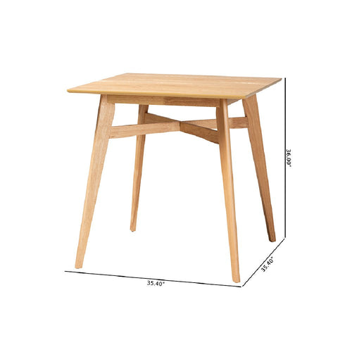 Baxton Studio Leena Mid-Century Modern Natural Oak Finished Wood Counter Height Pub Table