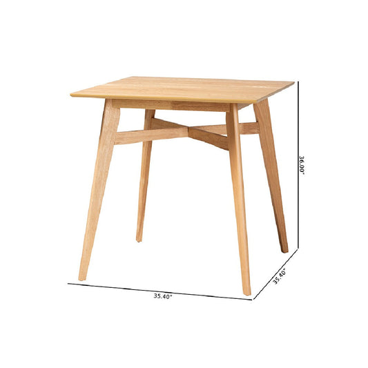 Baxton Studio Leena Mid-Century Modern Natural Oak Finished Wood Counter Height Pub Table