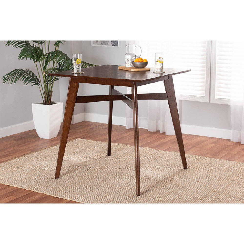 Baxton Studio Leena Mid-Century Modern Walnut Brown Finished Wood Counter Height Pub Table WHI-Leena-Walnut-PT