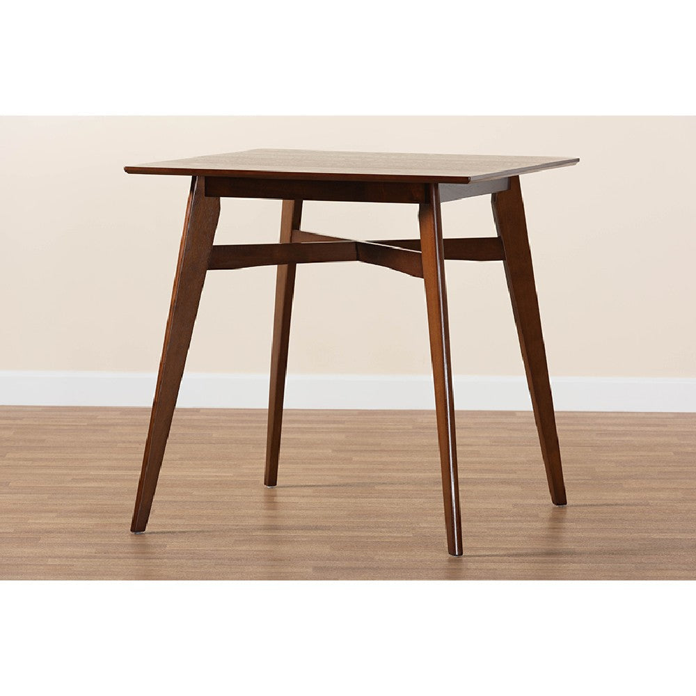 Baxton Studio Leena Mid-Century Modern Walnut Brown Finished Wood Counter Height Pub Table WHI-Leena-Walnut-PT