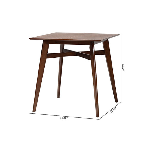 Baxton Studio Leena Mid-Century Modern Walnut Brown Finished Wood Counter Height Pub Table