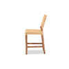 bali & pari Lesia Modern Bohemian Natural Brown Rattan and Walnut Brown Mahogany Wood Counter Stool WHI-Lesia-Teak-CS