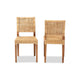 bali & pari Lesia Modern Bohemian Natural Brown Rattan and Walnut Brown Mahogany Wood Dining Chair