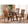 Baxton Studio Lida Modern and Contemporary Grey Fabric Upholstered and Walnut Brown Finished Wood 5-Piece Dining Set