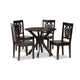 Baxton Studio Liese Modern and Contemporary Transitional Dark Brown Finished Wood 5-Piece Dining Set WHI-Liese-Dark-Brown-5PC-Dining-Set