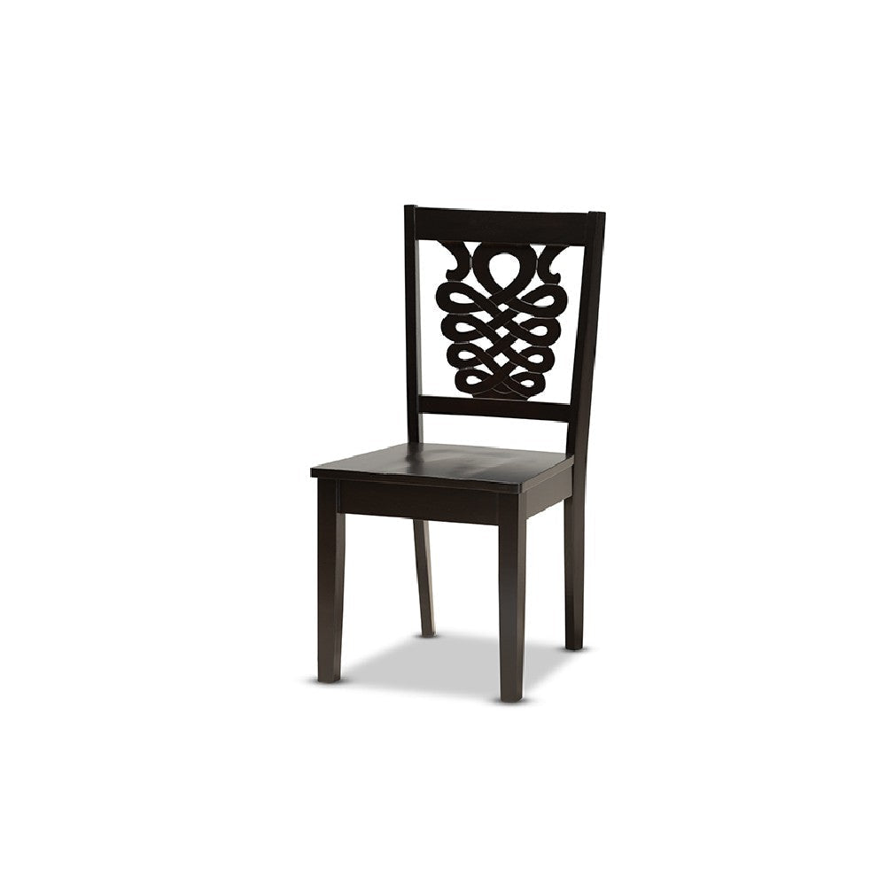Baxton Studio Liese Modern and Contemporary Transitional Dark Brown Finished Wood 5-Piece Dining Set WHI-Liese-Dark-Brown-5PC-Dining-Set