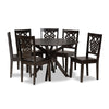 Baxton Studio Liese Modern and Contemporary Transitional Dark Brown Finished Wood 7-Piece Dining Set WHI-Liese-Dark-Brown-7PC-Dining-Set