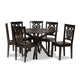 Baxton Studio Liese Modern and Contemporary Transitional Dark Brown Finished Wood 7-Piece Dining Set WHI-Liese-Dark-Brown-7PC-Dining-Set