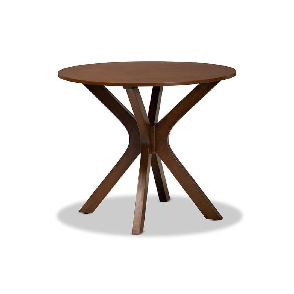 Baxton Studio Liese Modern and Contemporary Transitional Walnut Brown Finished Wood 5-Piece Dining Set WHI-Liese-Walnut-5PC-Dining-Set