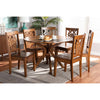 Baxton Studio Liese Modern and Contemporary Transitional Walnut Brown Finished Wood 7-Piece Dining Set