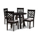Baxton Studio Lilly Modern and Contemporary Grey Fabric Upholstered and Dark Brown Finished Wood 5-Piece Dining Set