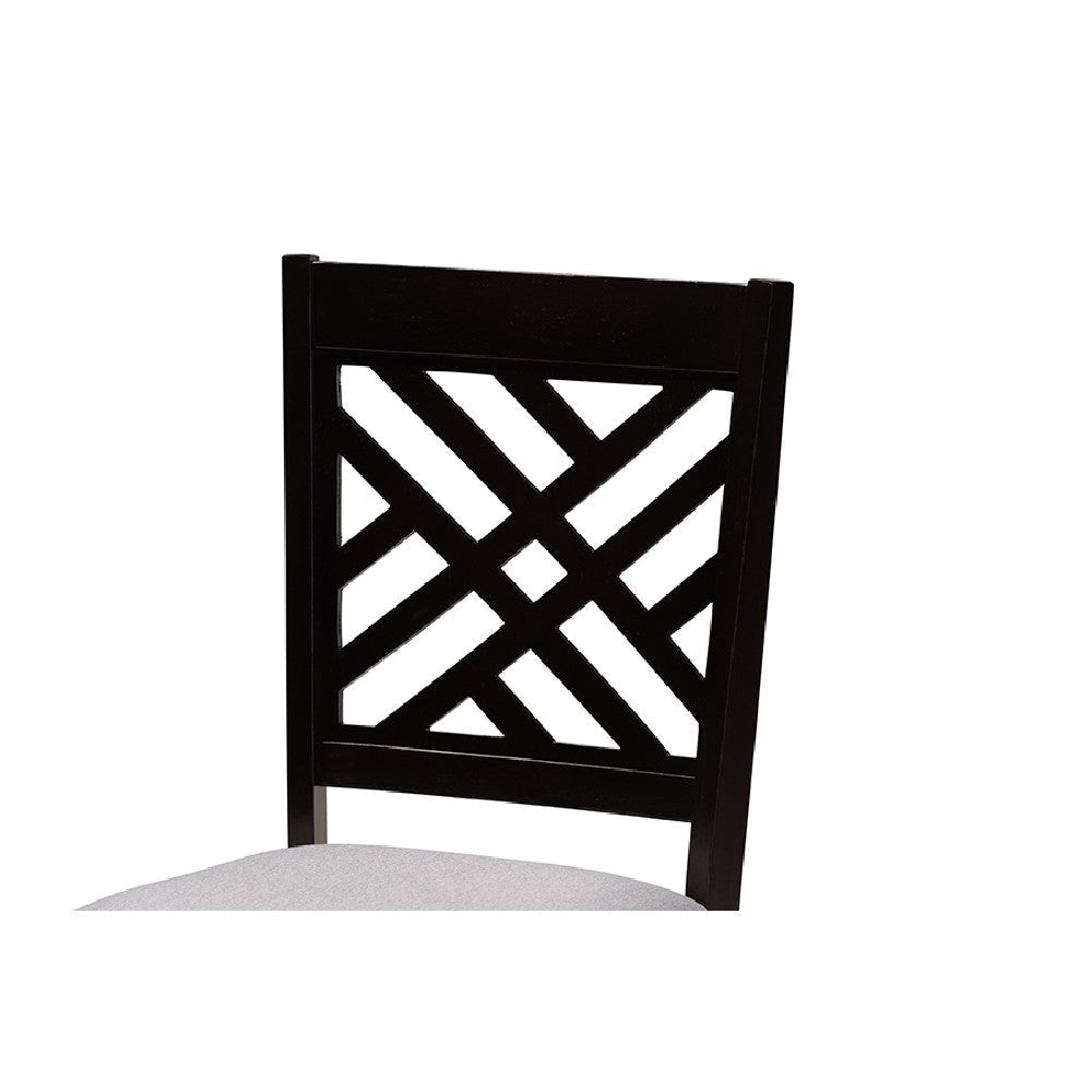 Baxton Studio Lilly Modern and Contemporary Grey Fabric Upholstered and Dark Brown Finished Wood 5-Piece Dining Set